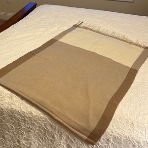 Large Soft Tan And Beige Scarf